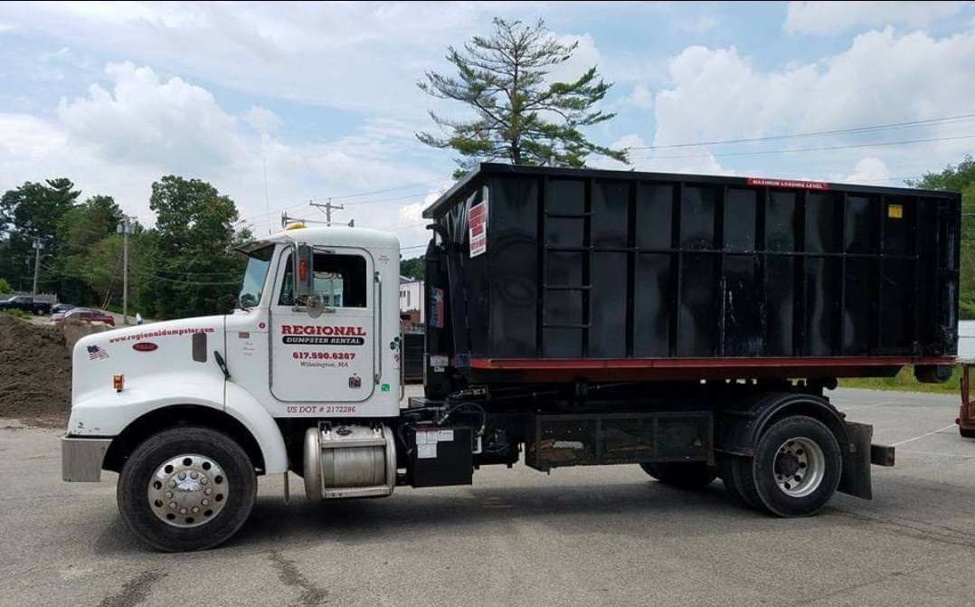 Regional Dumpster Rental truck with dumpster
